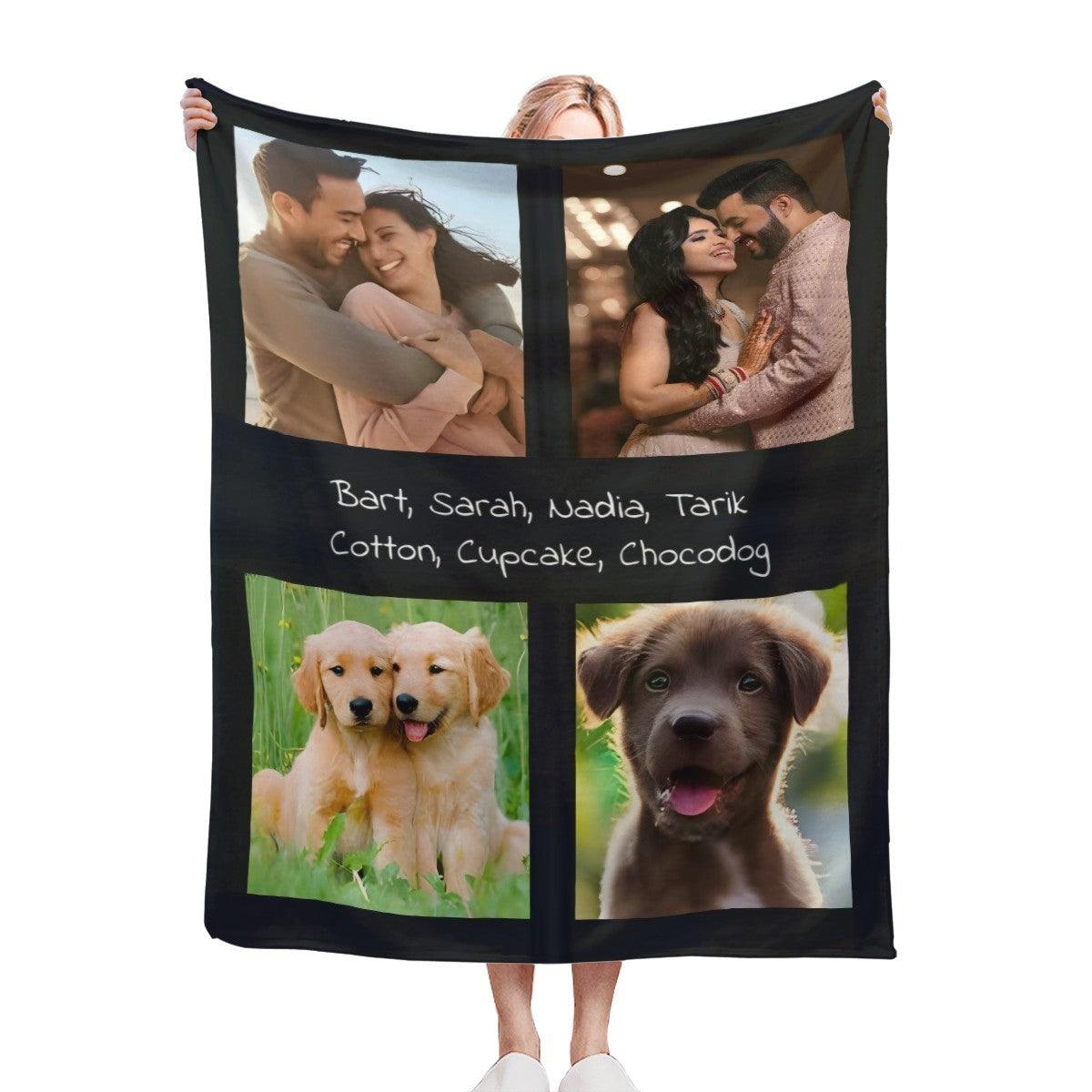 Custom 4-Photo Collage Blanket