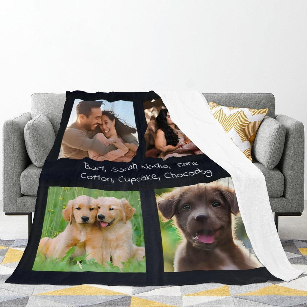 Custom 4-Photo Collage Blanket