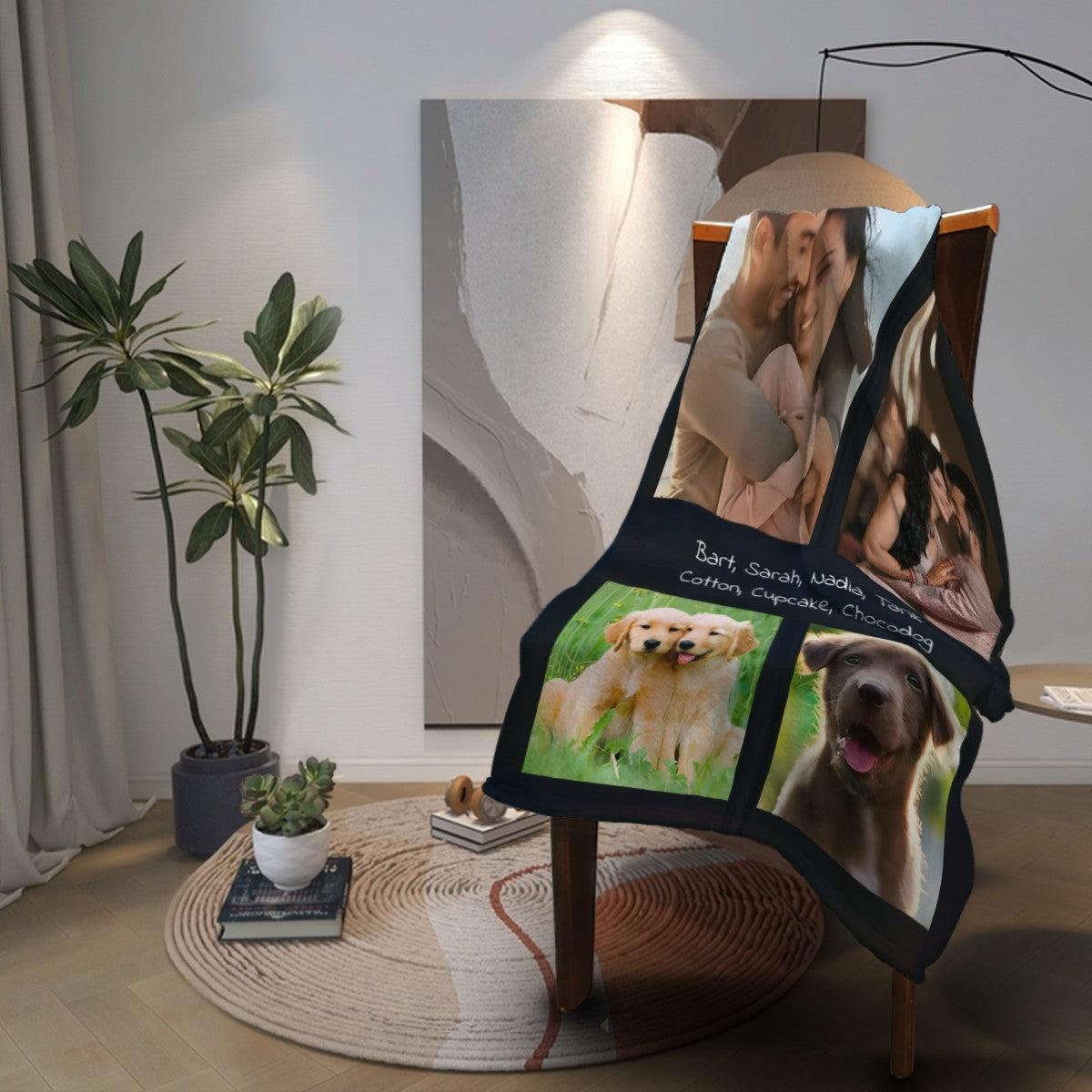 Custom 4-Photo Collage Blanket