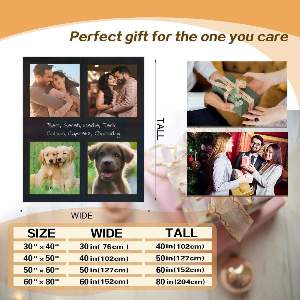 Custom 4-Photo Collage Blanket